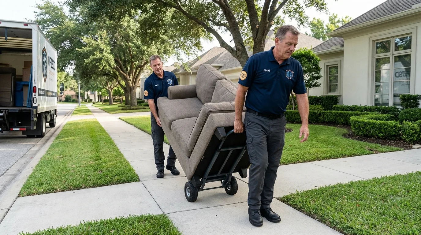 Local residential moving crew loading furniture in Rising Sun, IN